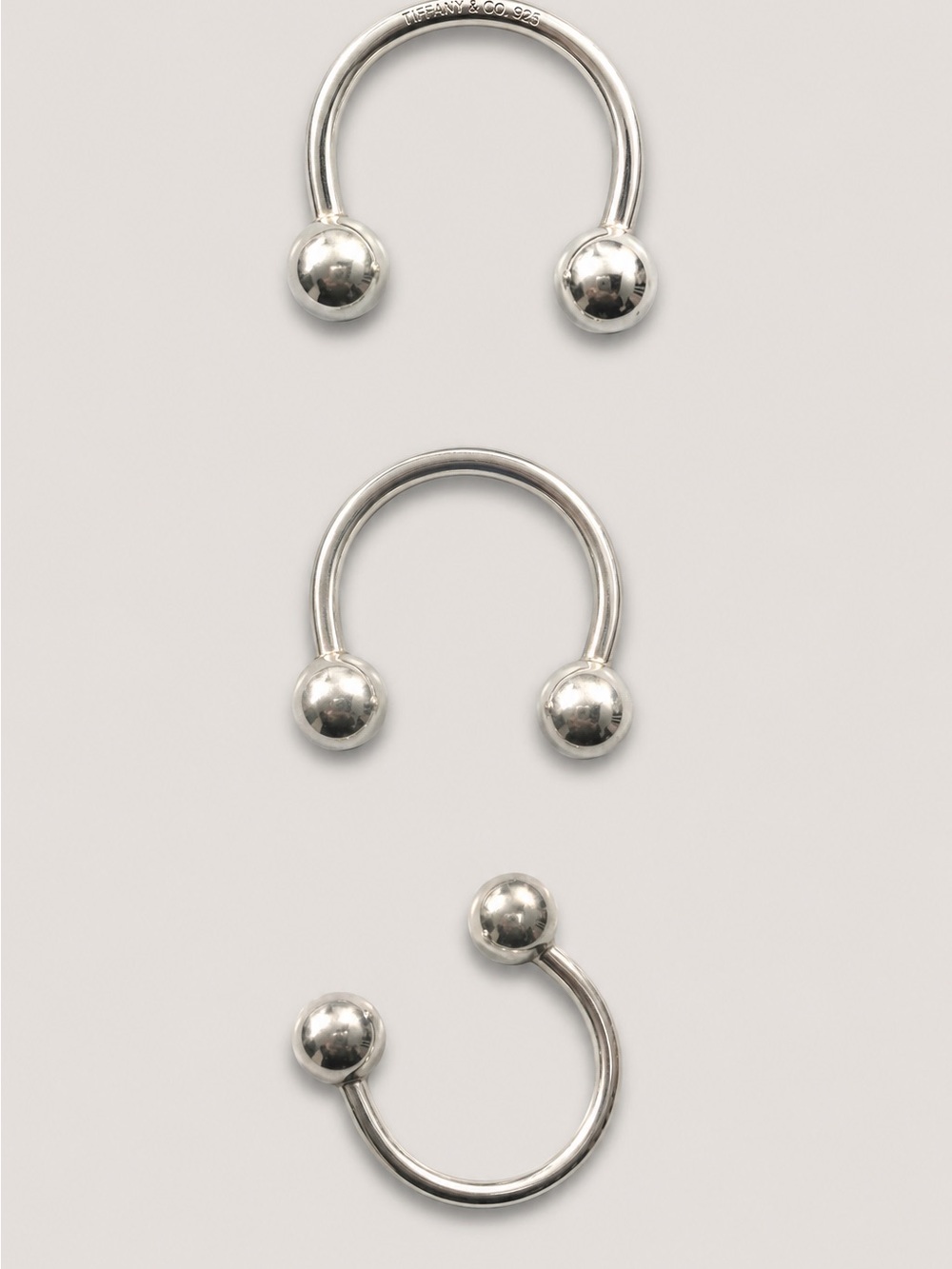 Tiffany & Co. Sterling Silver Open Horseshoe Barbells - Silver